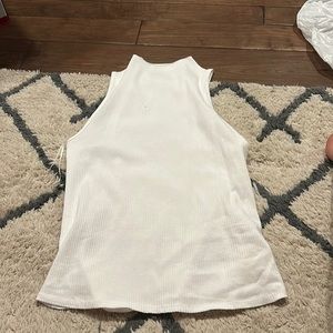 Ribbed mock neck tank